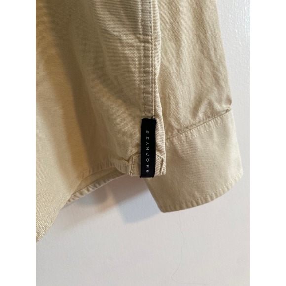 Sean John 100% Cotton L/S Neutral Khaki Button Down Men's Shirt Sz XXL - Picture 8 of 11